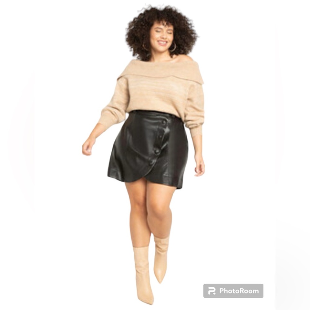 Eloquii Black Wrap Skirt